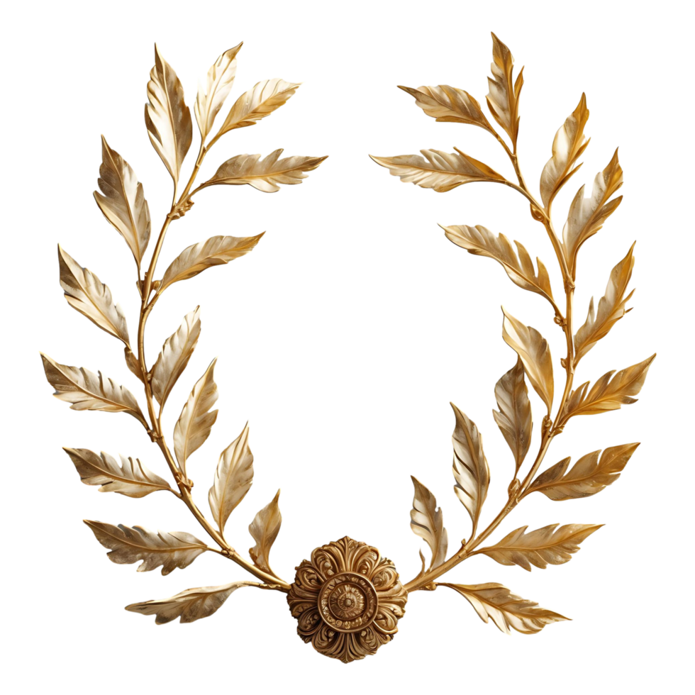 Gold Laurel Wreath Royalty-Free Decorative Design for Branding png