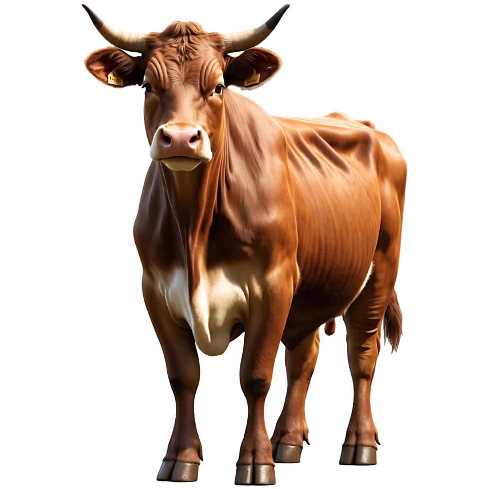 Realistic Farm Bull Isolated Livestock Image png