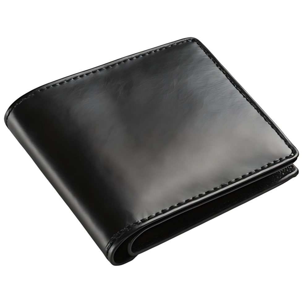 Elegant Black Leather Wallet Classic Bifold Design for Men png