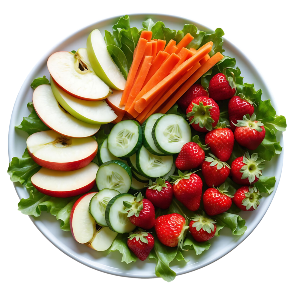 Healthy Fruit and Vegetable Platter High-Quality Stock Image for Food Blogs png