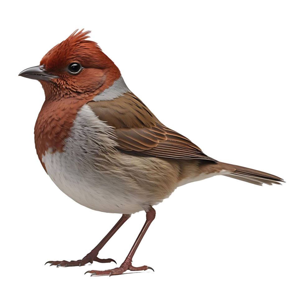 Realistic Sparrow Bird Isolated on White Ideal for Educational Design Use png