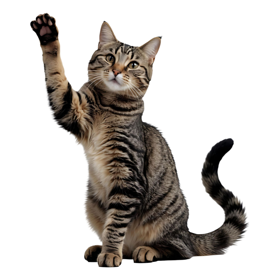Playful Cat Stock Image Adorable Kitten in Action for Pet Lovers png