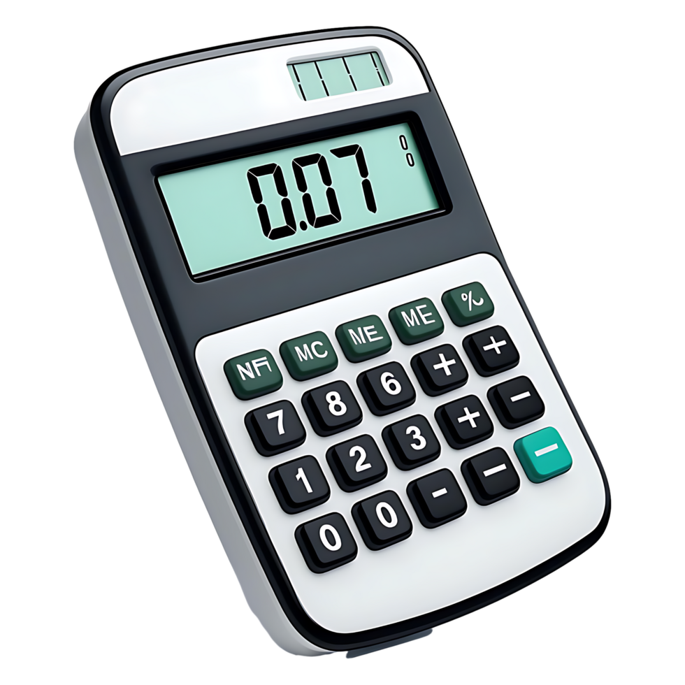 Isolated Calculator on Transparent Background Royalty-Free Digital Asset png