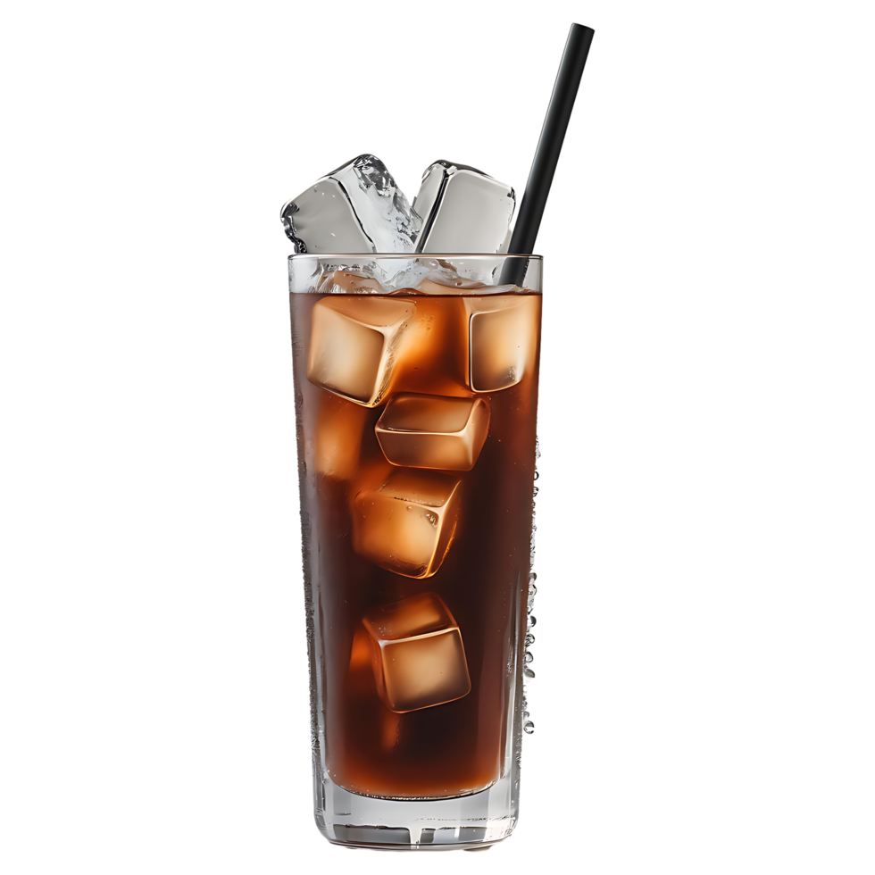 Realistic Iced Tea with Ice Cubes High-Resolution Stock Image png