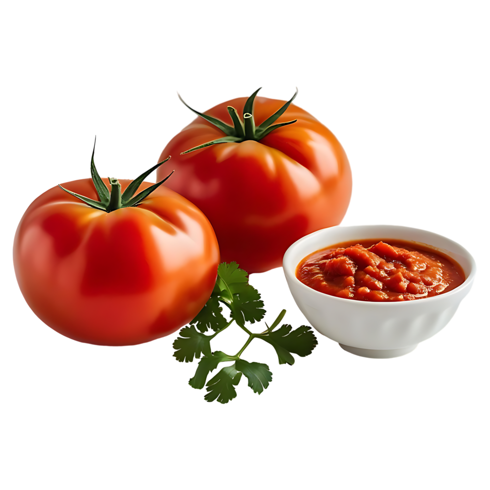 Tomatoes and Tomato Paste on White Background High-Resolution Image png