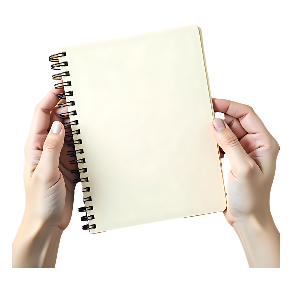 Realistic Kraft Notebook with Spiral Binding - Transparent for Easy Editing png