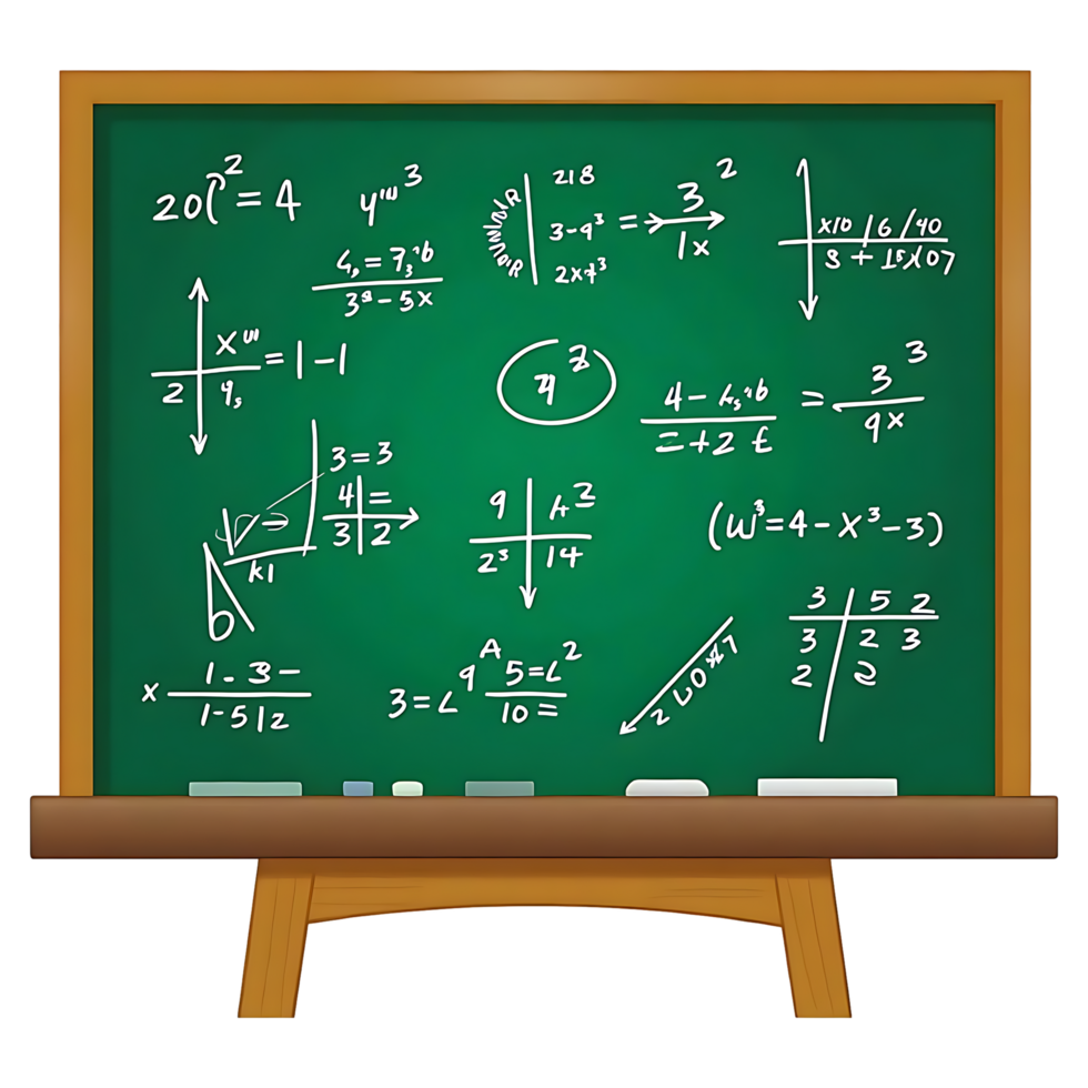 Classic Chalkboard with Math Equations High-Quality Image png