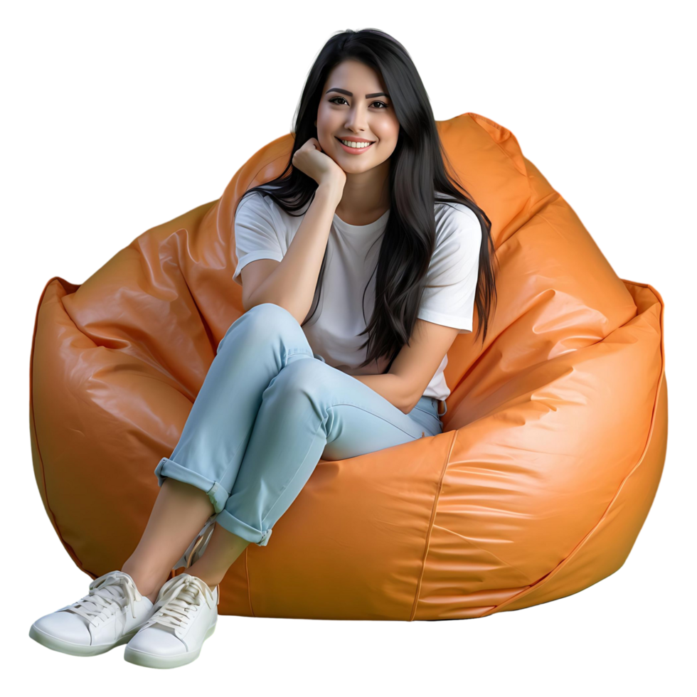 Trendy Living Room Bean Bag Add a Pop of Color to Your Space png