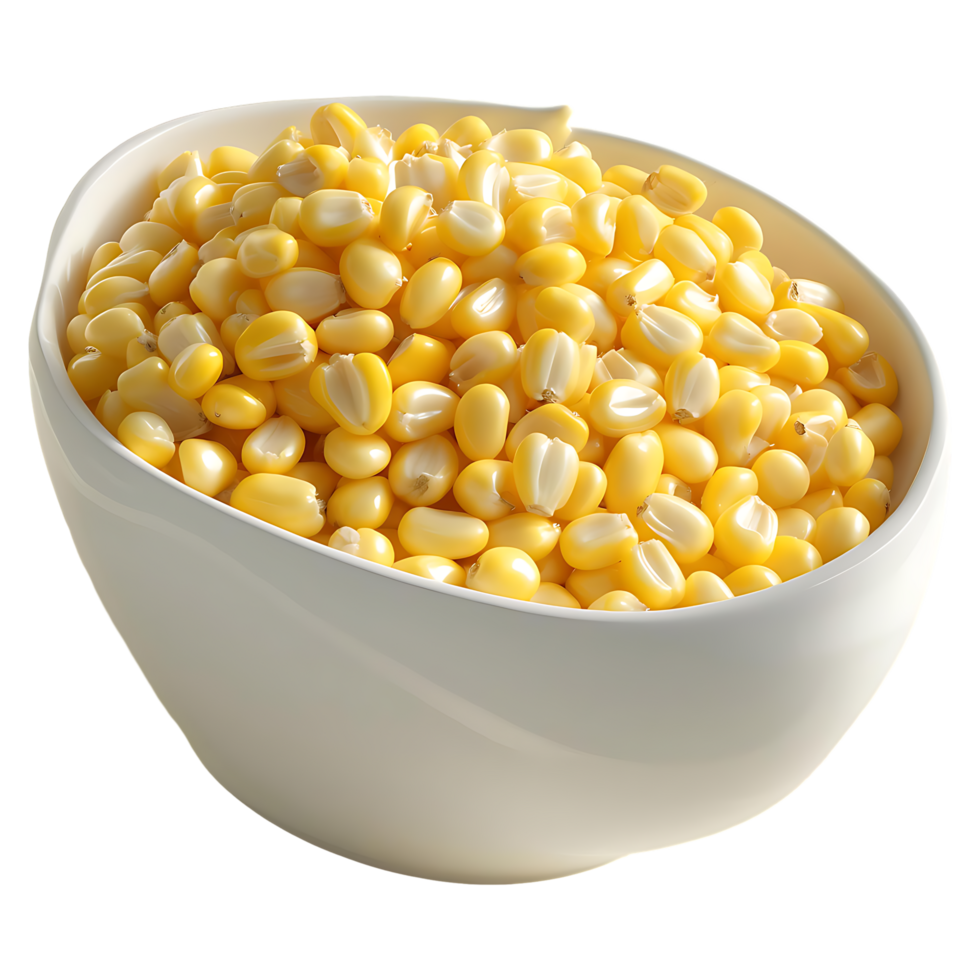 Fresh Sweet Corn Kernels in a Bowl High-Quality Food Image png