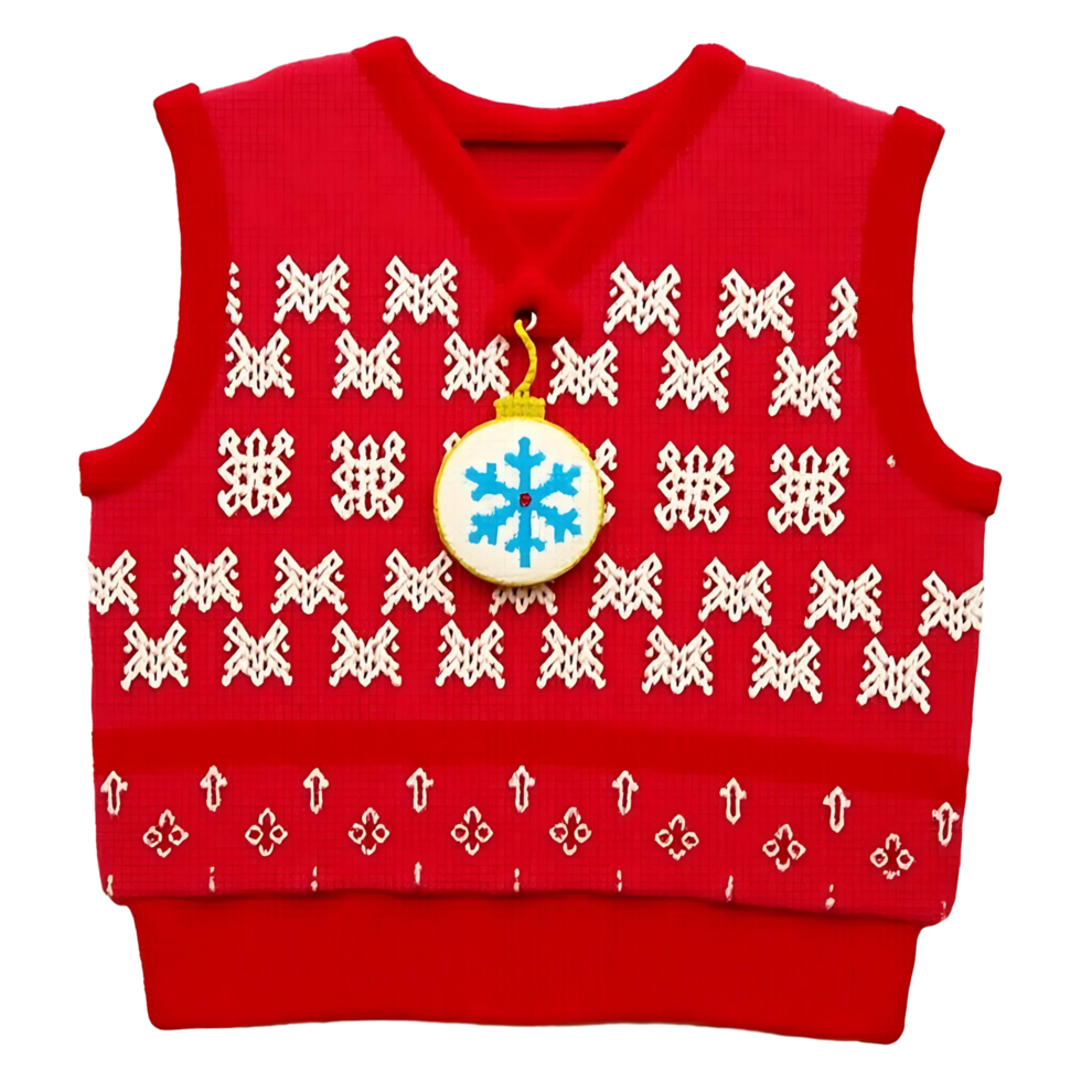 Ugly Christmas Sweater Design Traditional Knitted Holiday Vest png