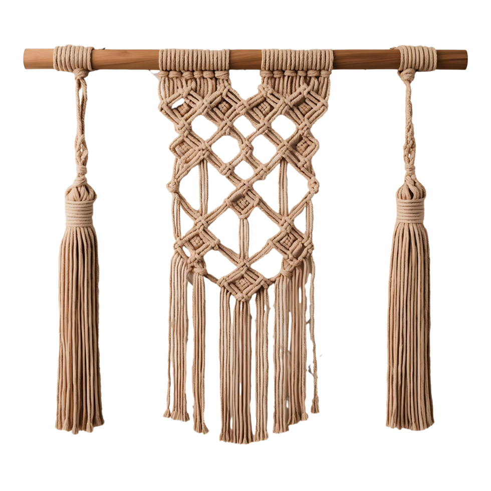 Elegant Macram Wall Art Handmade Cotton Rope Design png