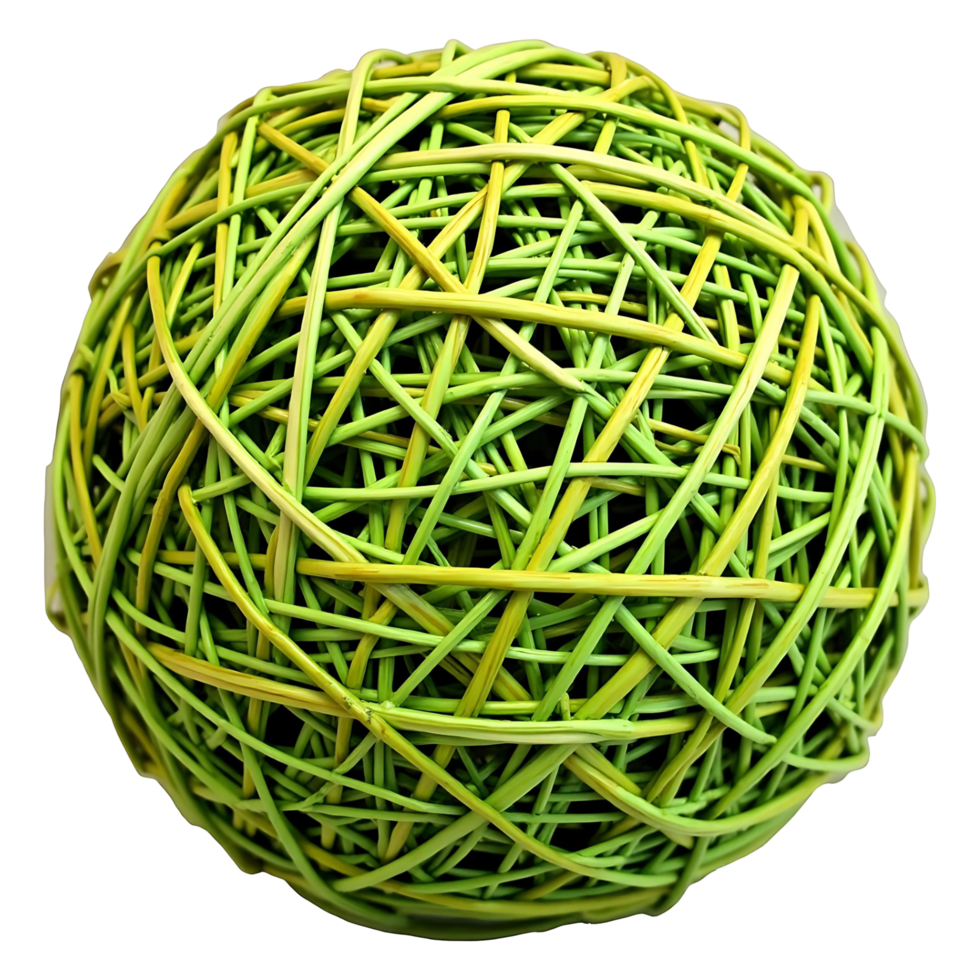 Unique Green Rattan Ball Perfect for Design Marketing Needs png
