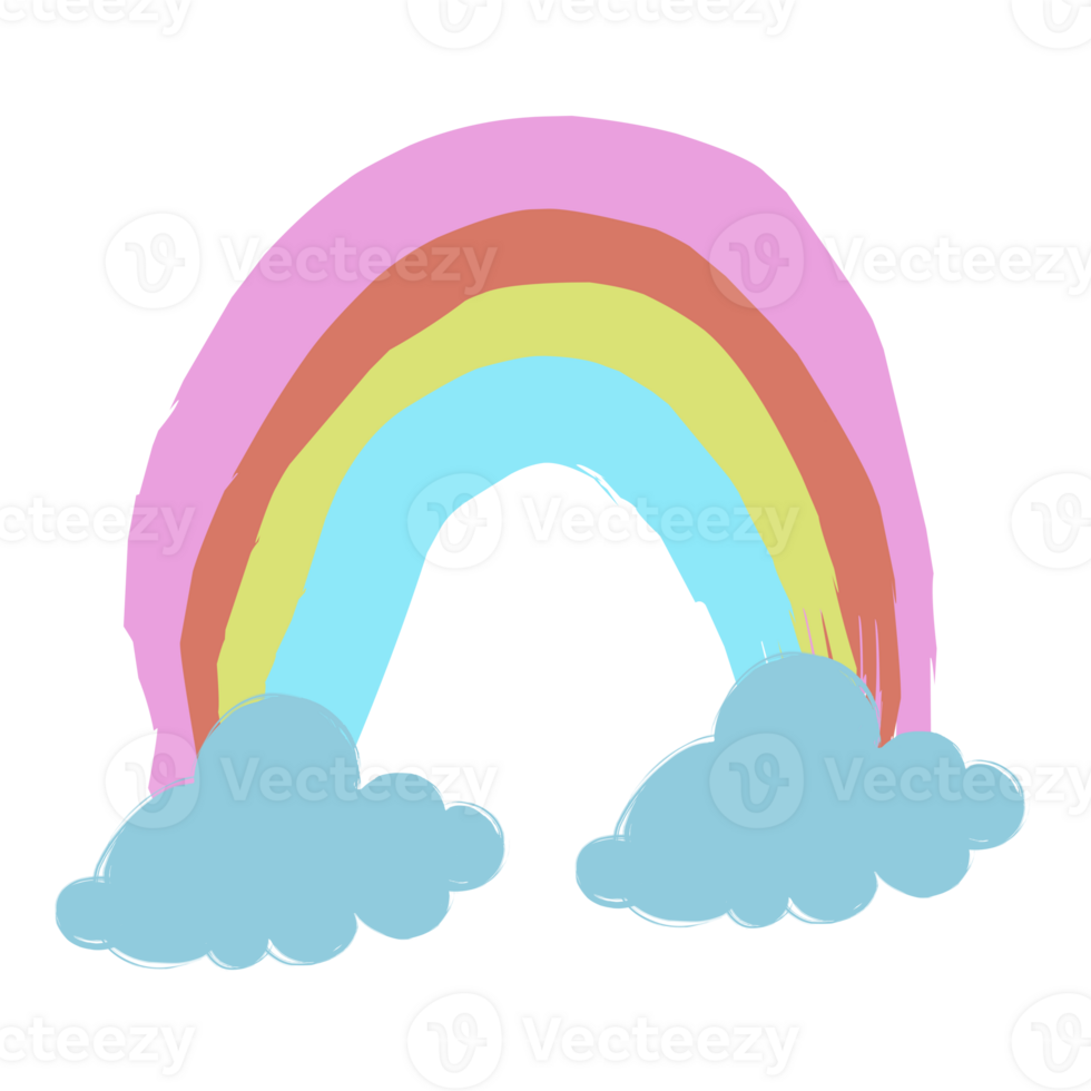 A rainbow and clouds png