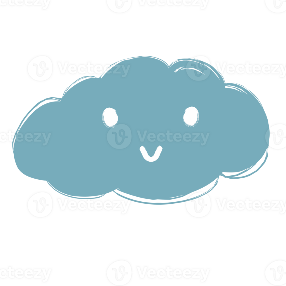 The cloud is smiling cutely png