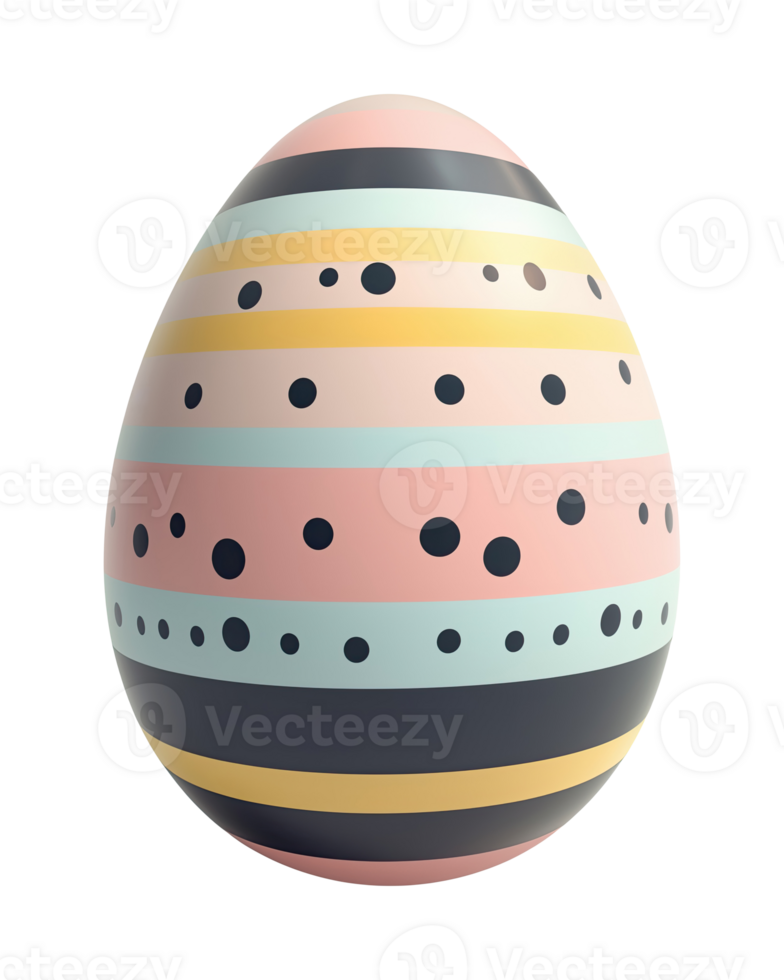 Easter Egg with Abstract Pattern with Lines and Dots png