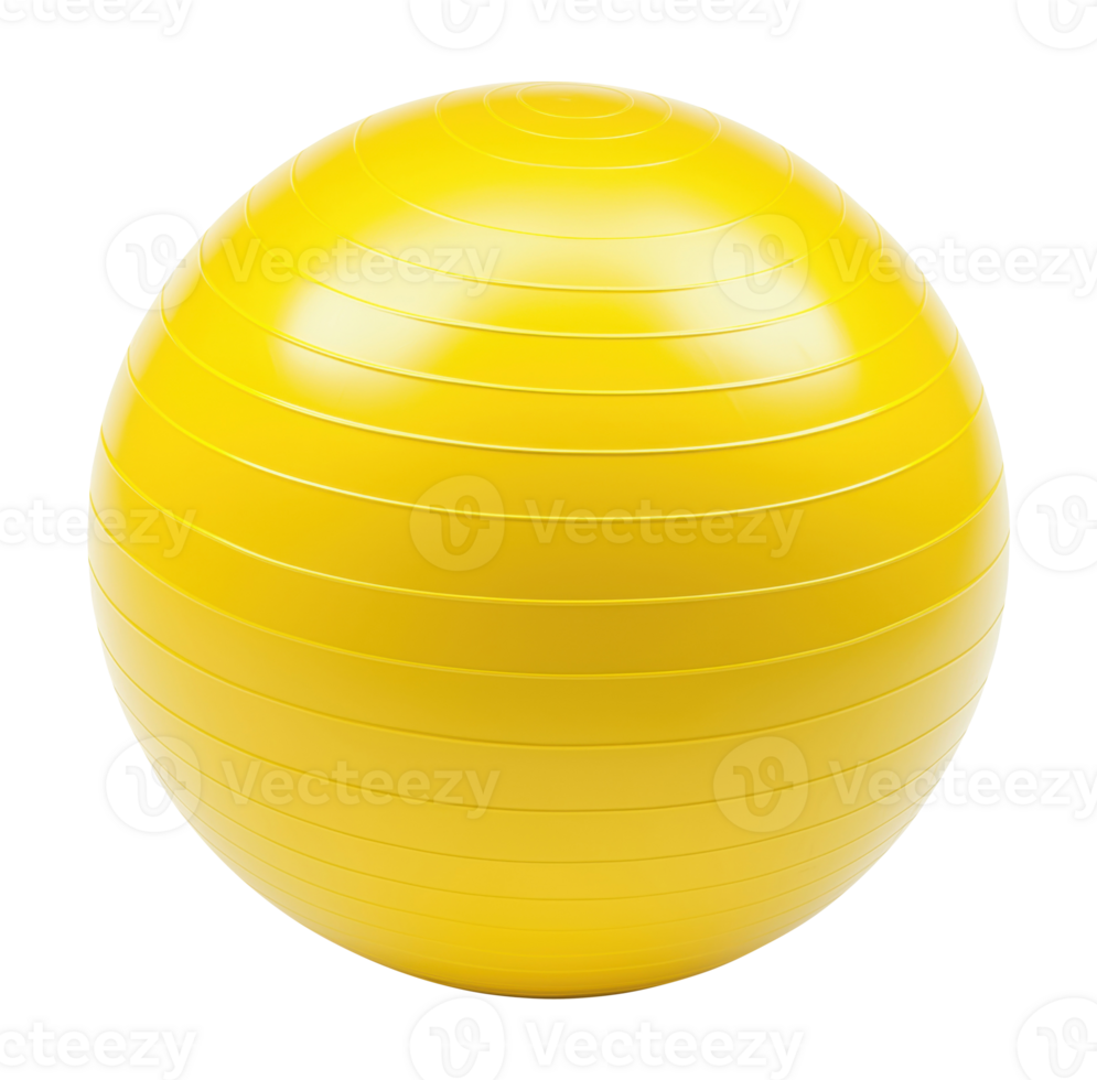 Yellow fitness ball isolated on transparent background png