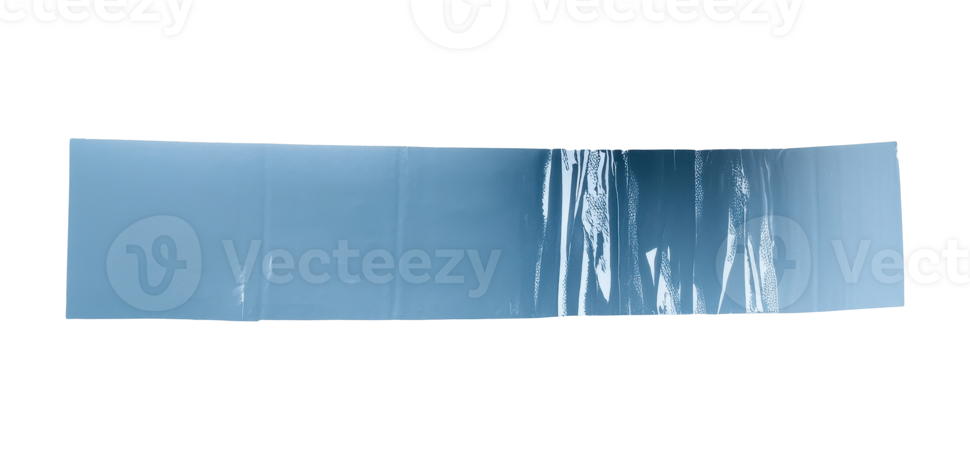 Strip of blue adhesive tape isolated on a transparent background png