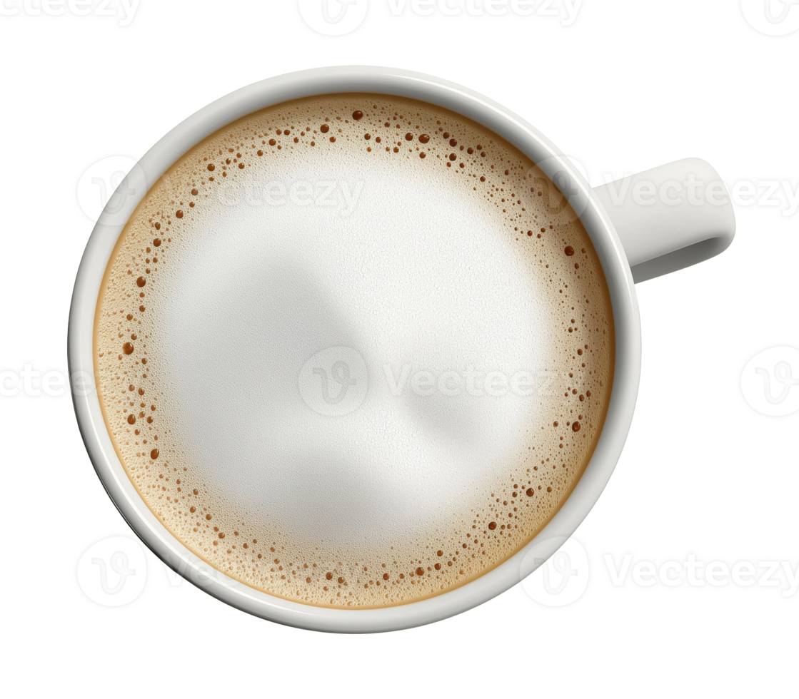 Coffee with milk foam isolated on transparent background png