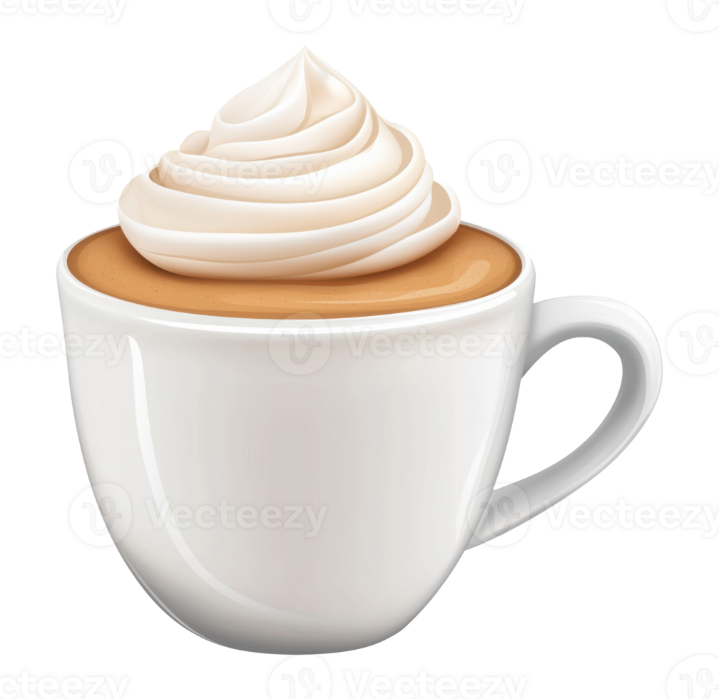 Illustration of a Cappuccino Cup, Cut Out png