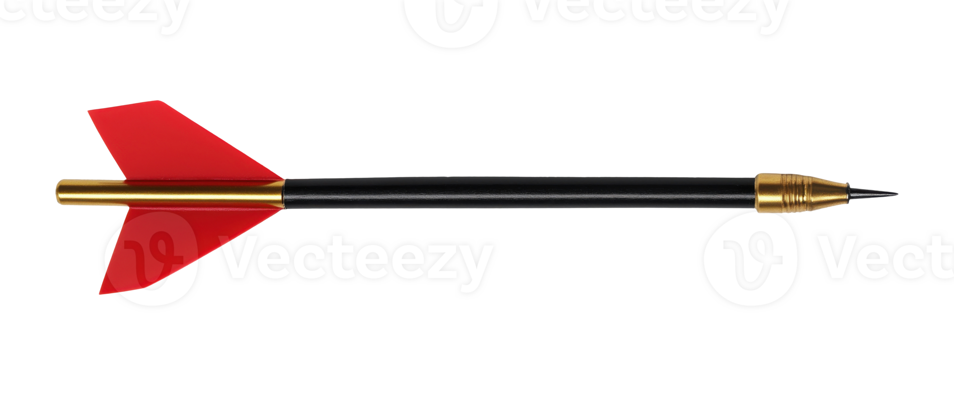 Classic black dart arrow isolated on a transparent background png