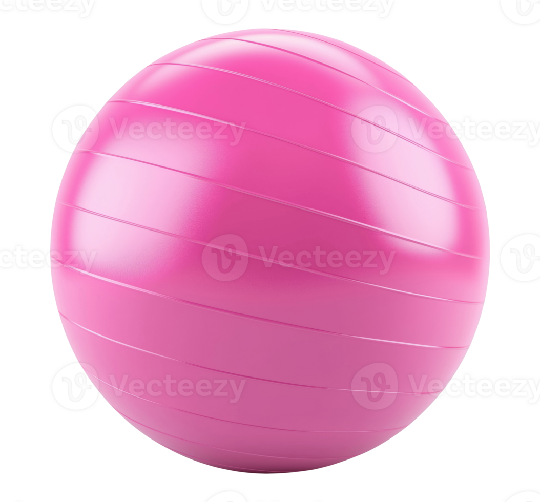 Pink fitness ball isolated on transparent background png