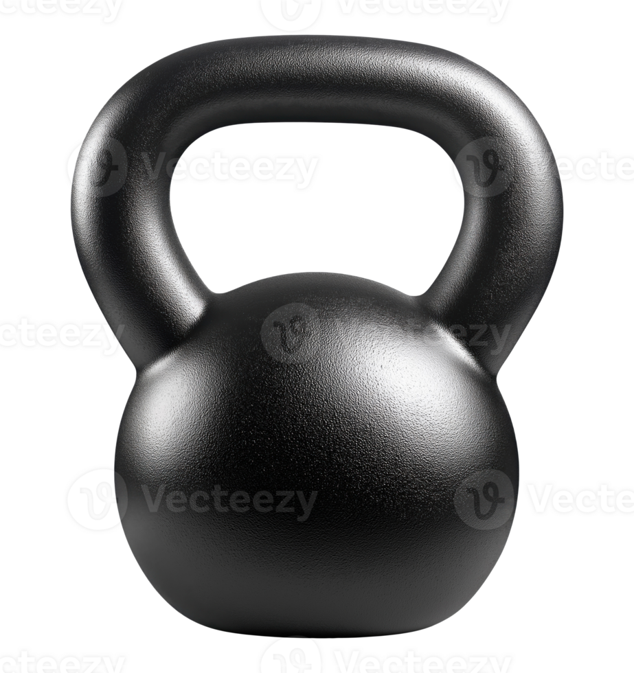Black kettlebell isolated on transparent background png