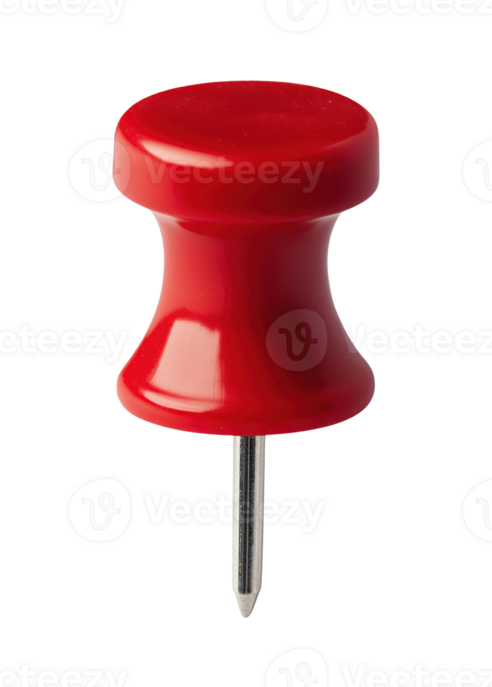 Red push pin, isolated on a transparent background png