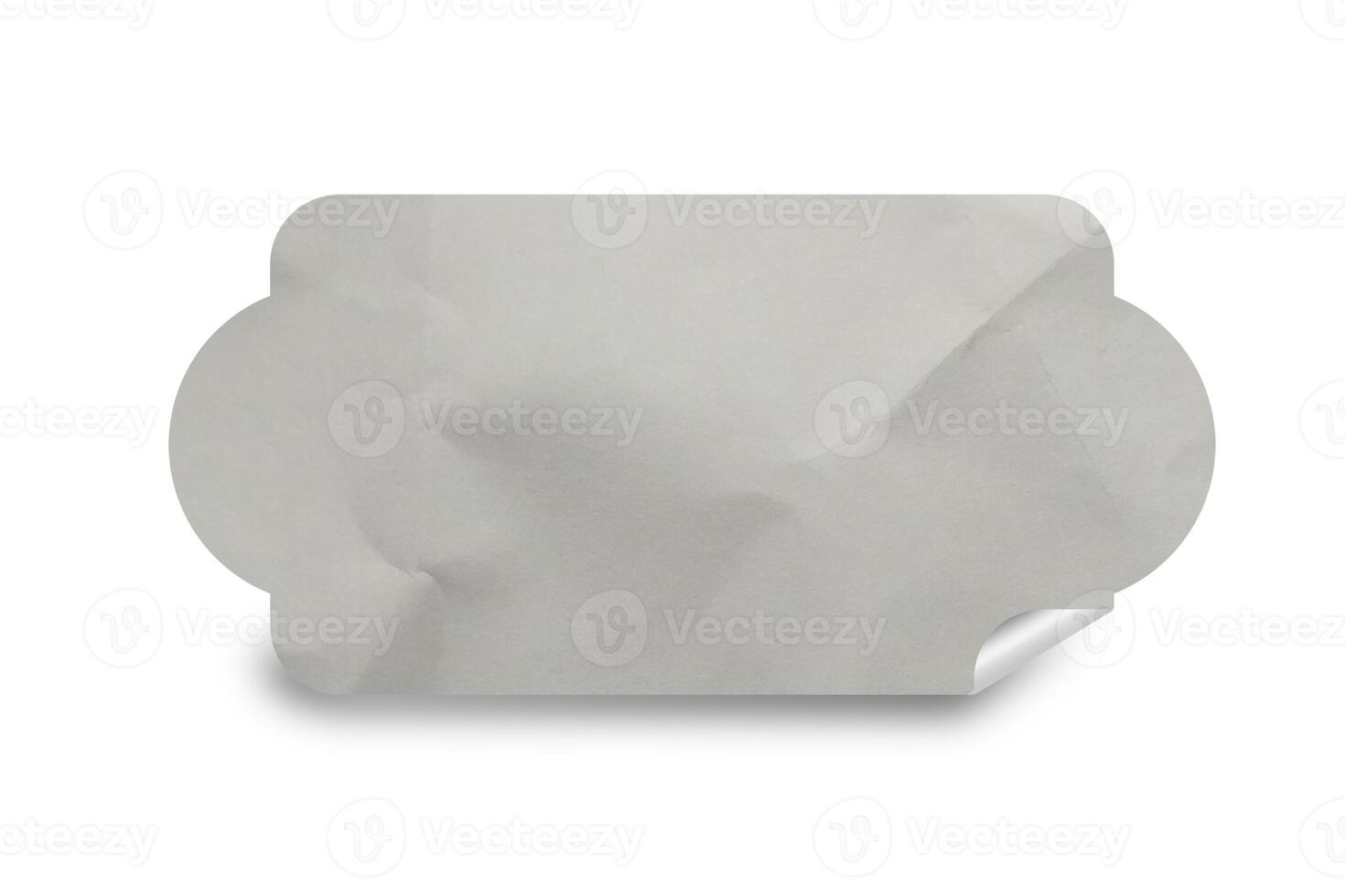 Blank Sticker Tag with Rough-Cut Edges and Glue photo