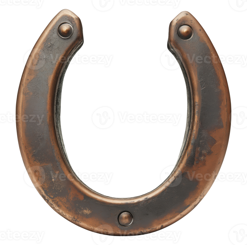 Old horseshoe isolated on transparent background png