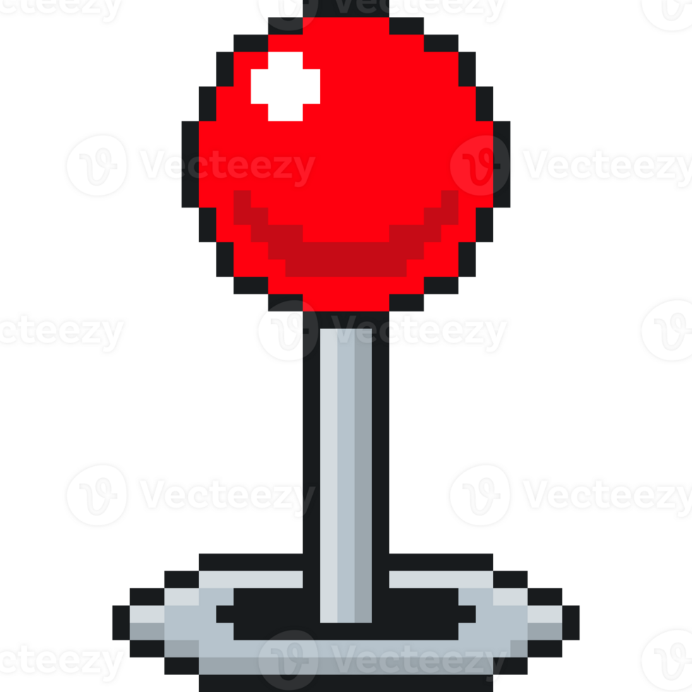 pixel art arcade machine. Joystick controller. 8 bit game console png