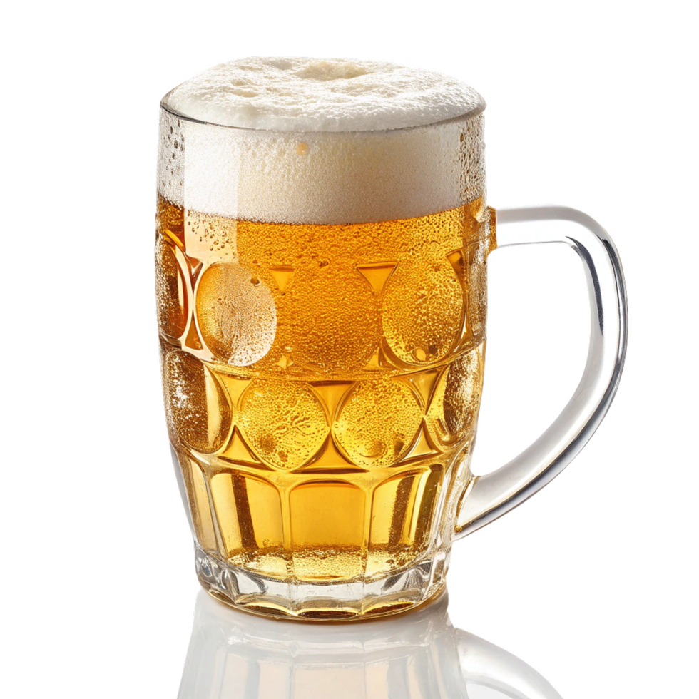 Beer glass in front of transparent background png
