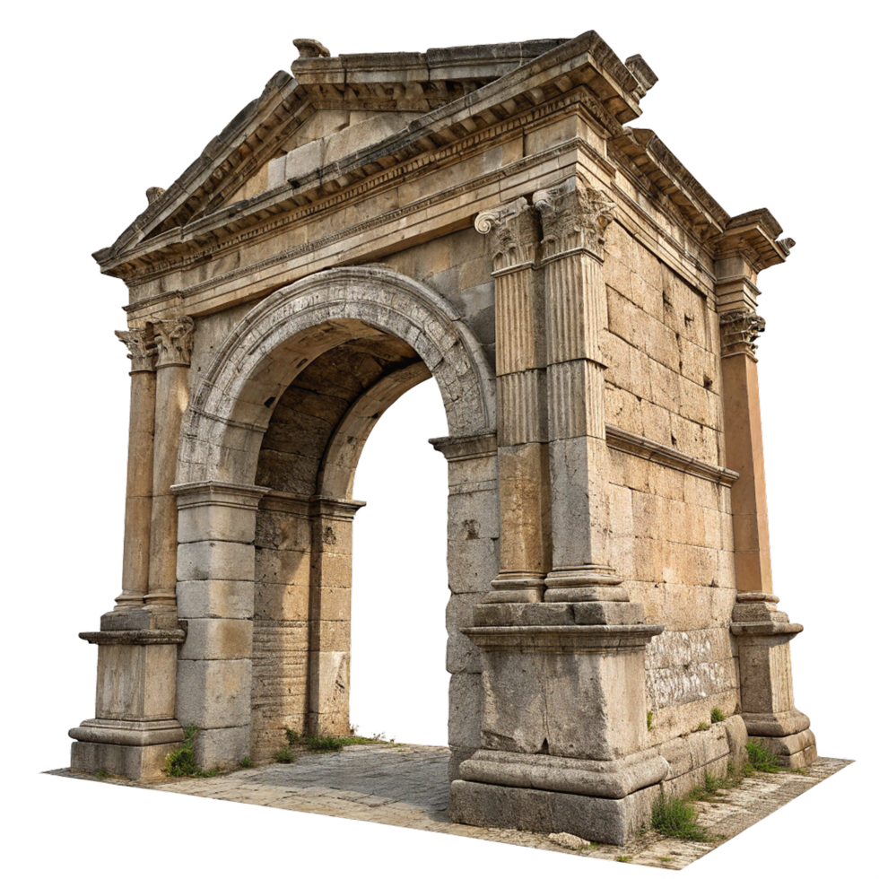 Ancient stone archway a rustic architectural marve isolated on transparent background png