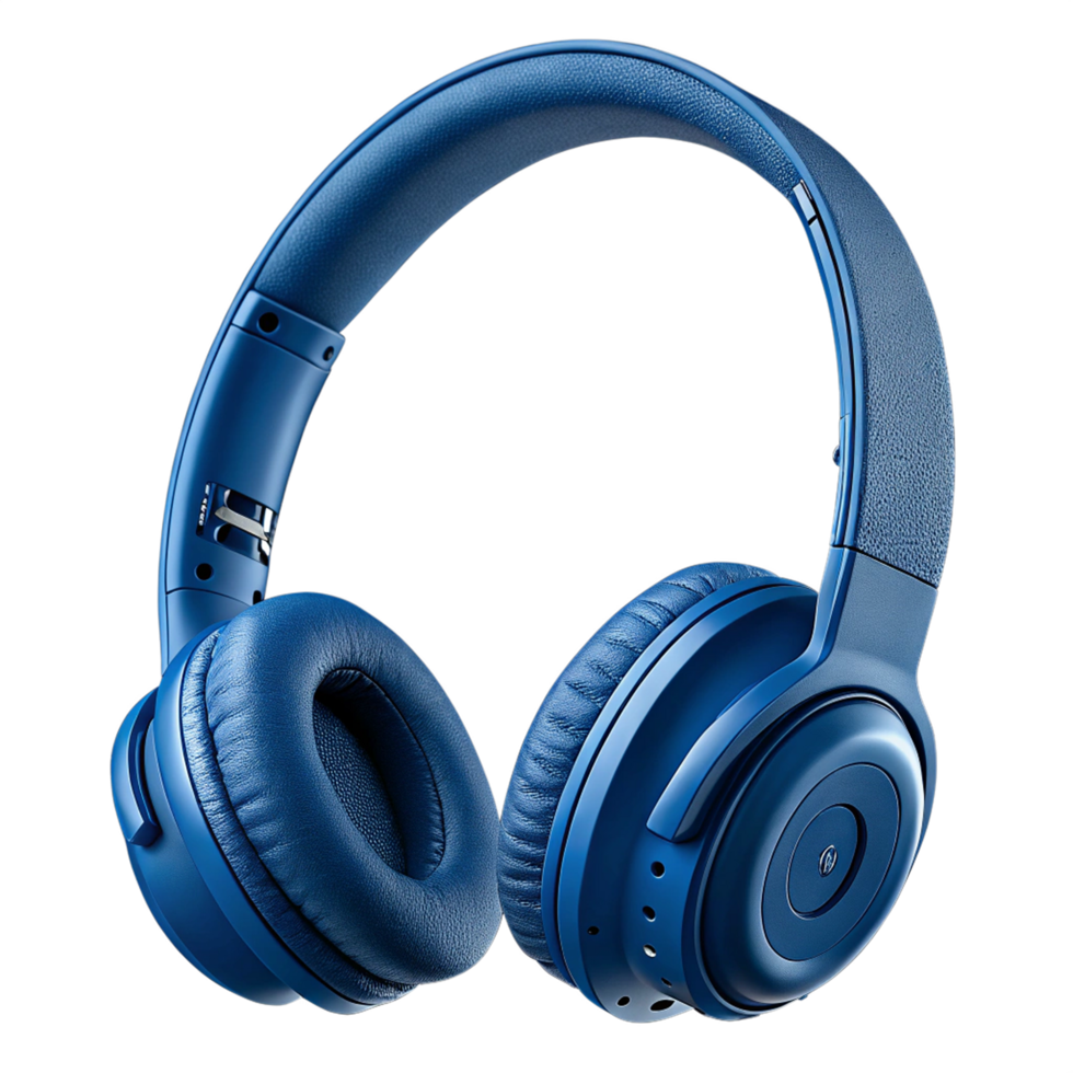 Still life of wireless cyberpunk headphones png