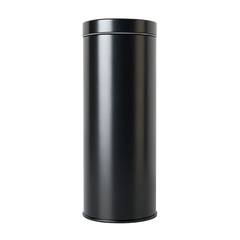 Black container bottle on transparent background png