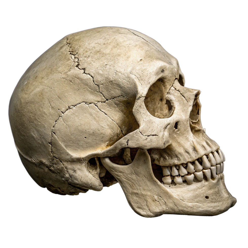 Detailed human skull png