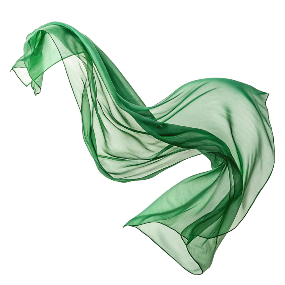 Smooth elegant transparent green cloth png