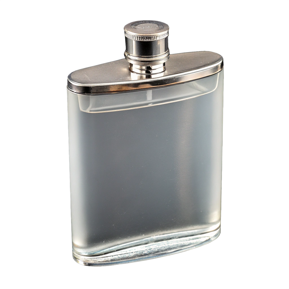 Silver transparent flask bottle png
