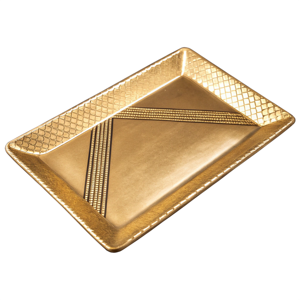 Golden shiny rectangular plate png