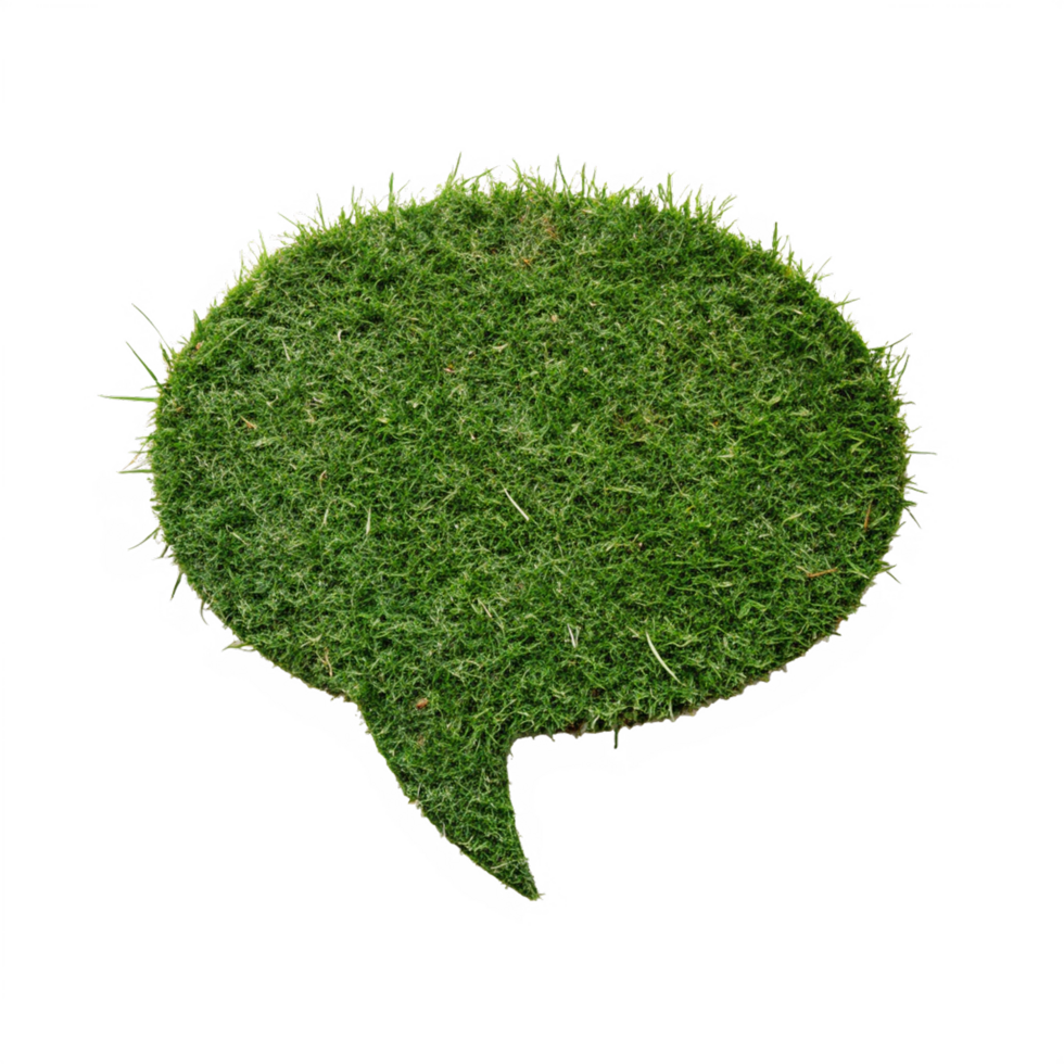 Green grass bubble for speech png