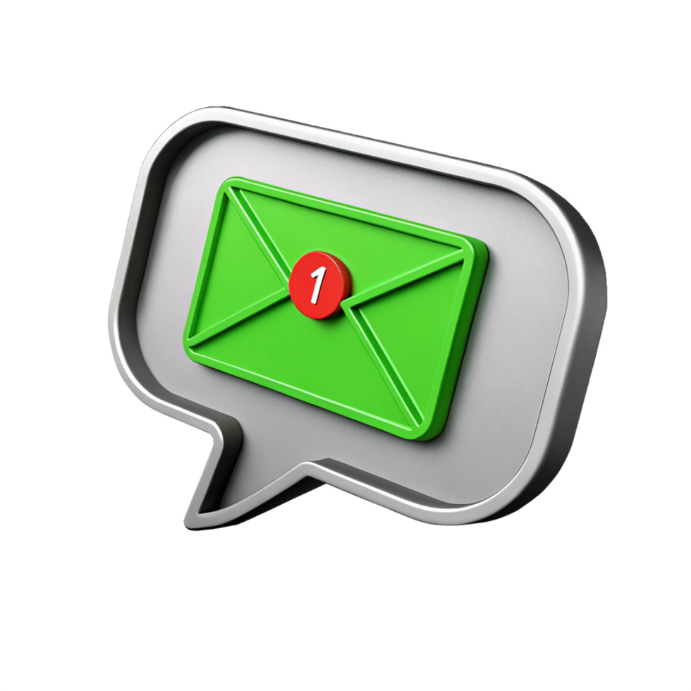 3d render email message newsletter notification png