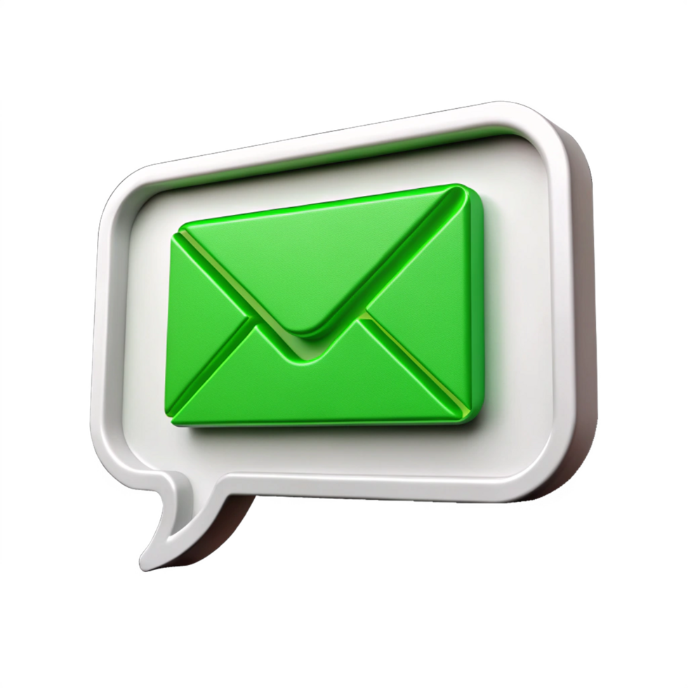 Green 3d email notification png