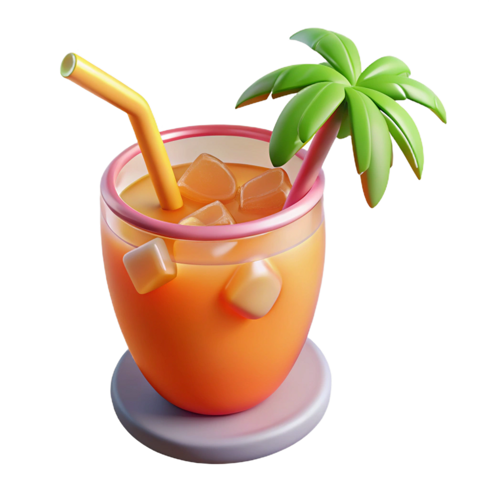 Close up of 3d mango drink. png