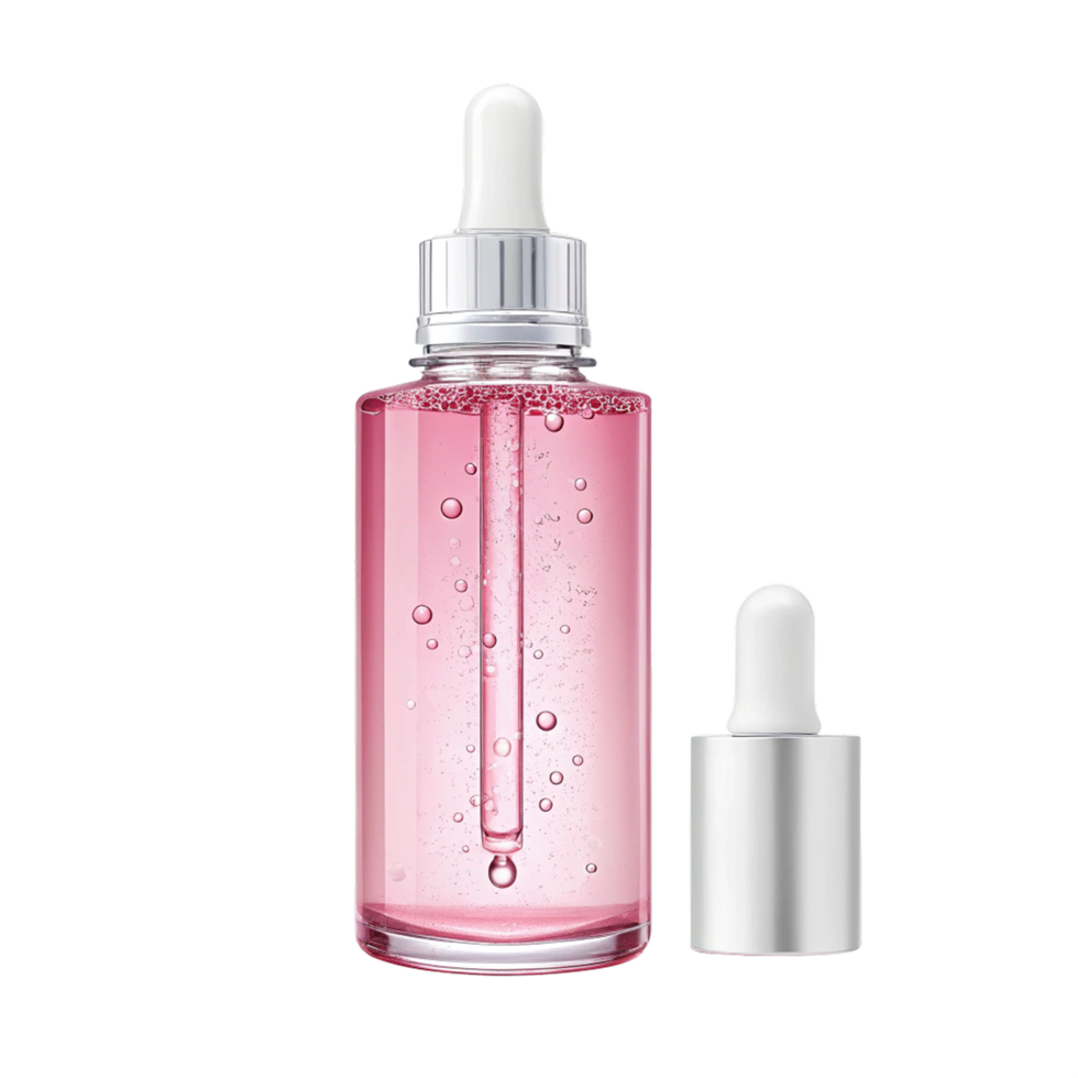 Pink dropper bottle for beauty png