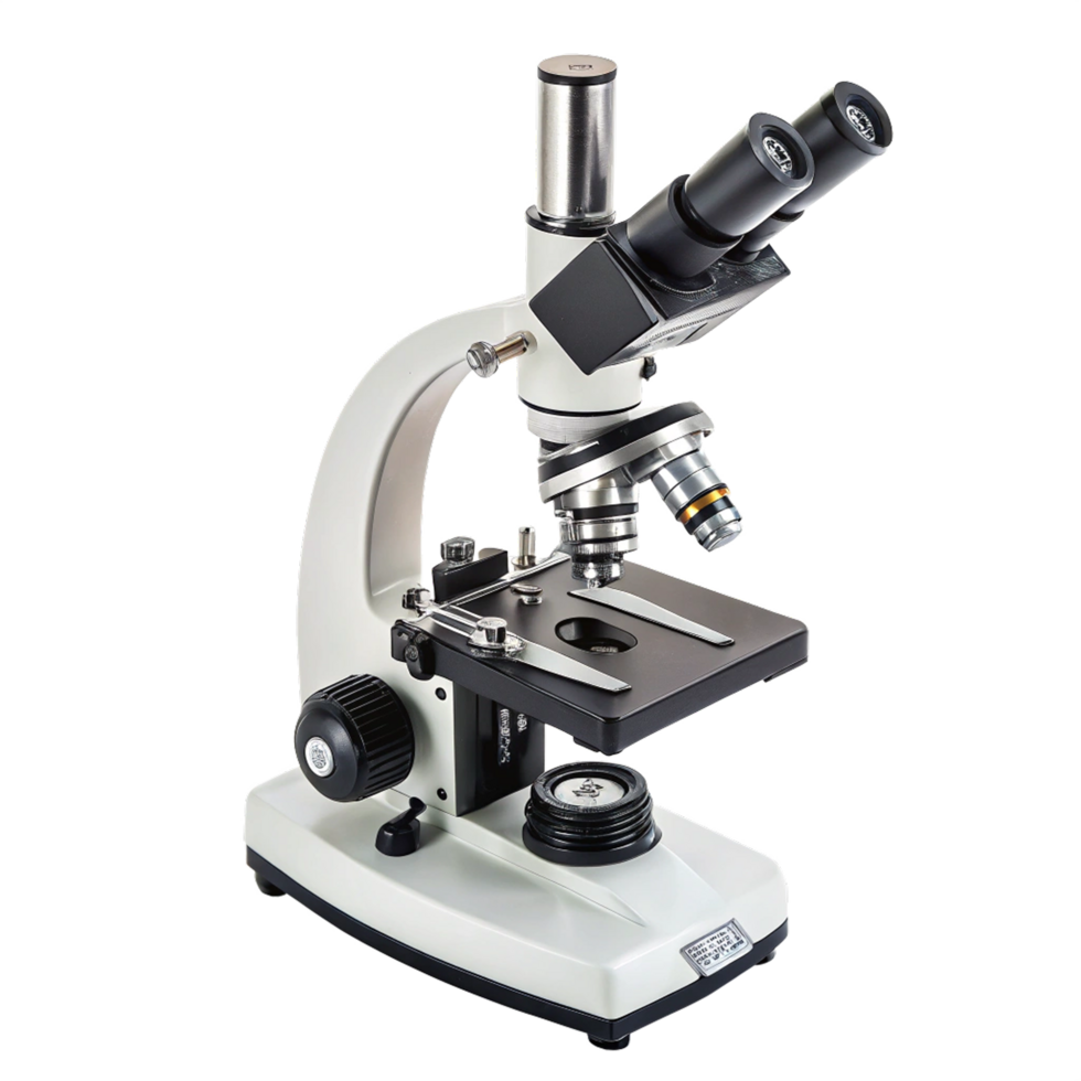 Microscope isolated on transparent background, science and technology concept png