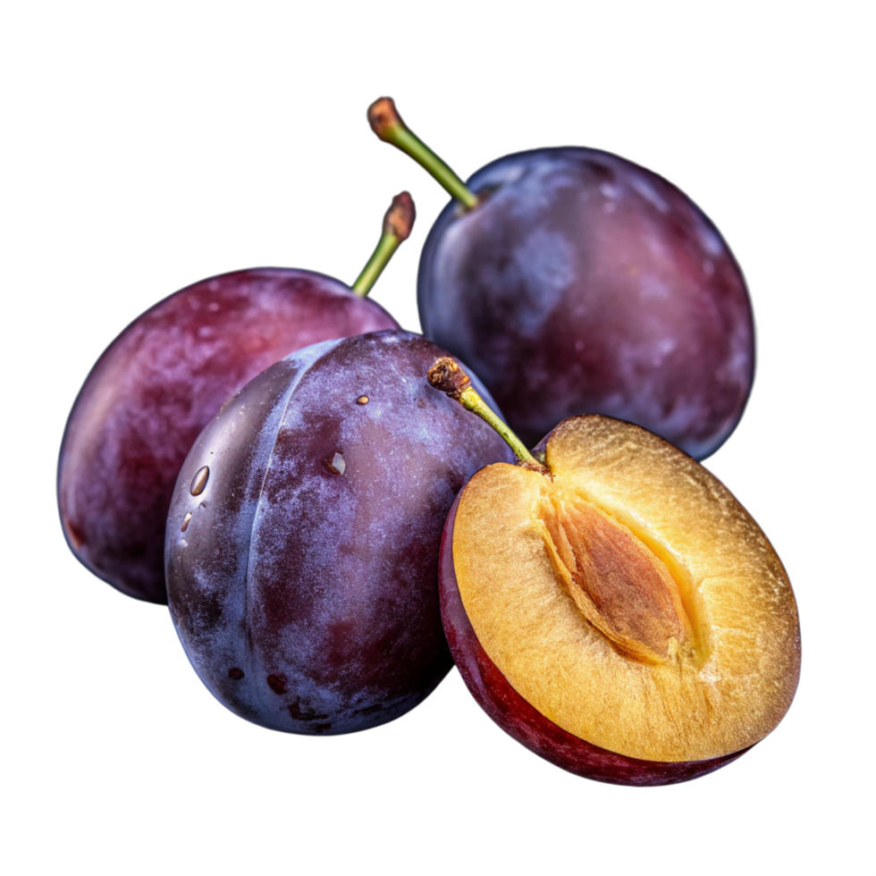 Plum fruit isolated on transparent background png