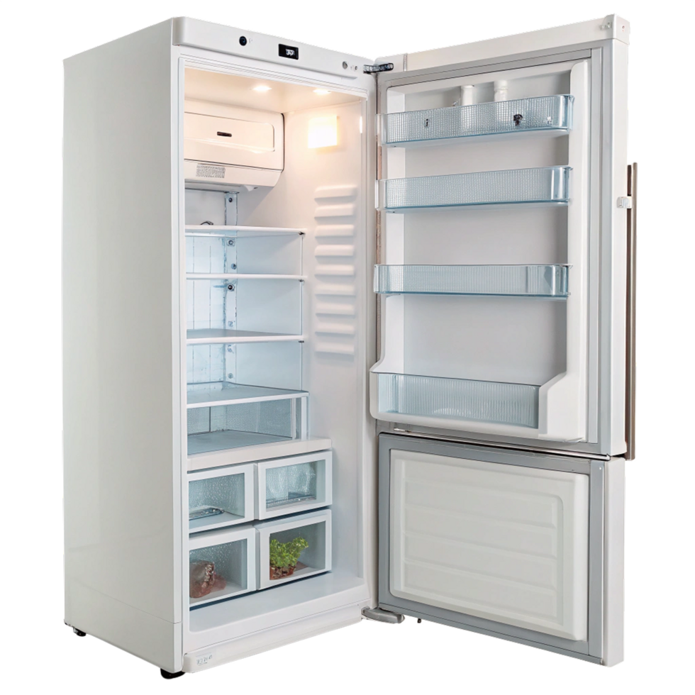 Open empty refrigerator png