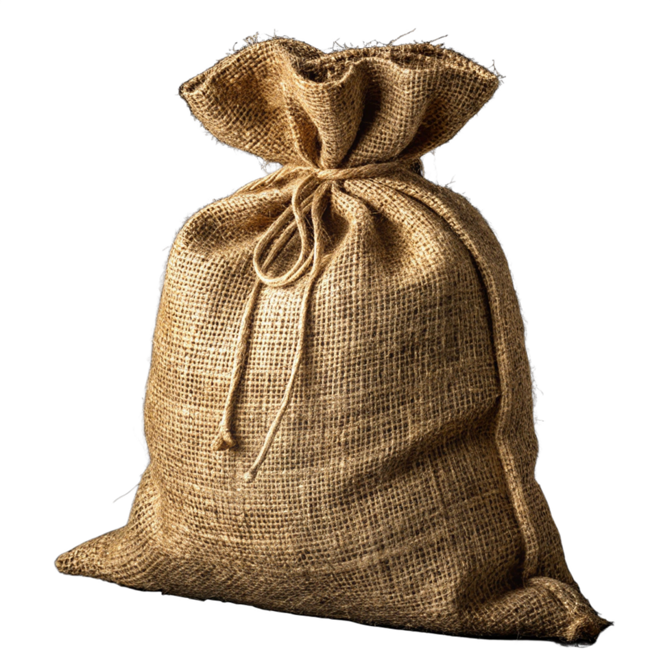 Rustic burlap sack isolated png