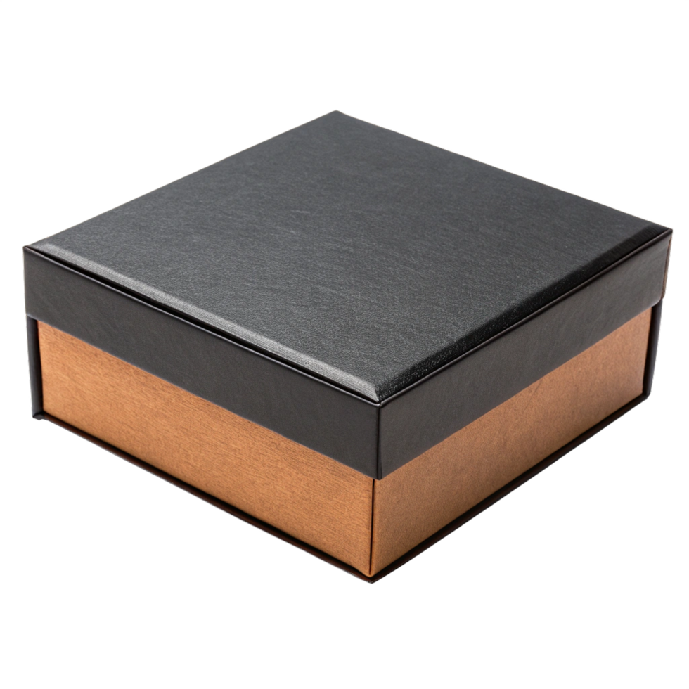 Black brown box on transparent background isolated png