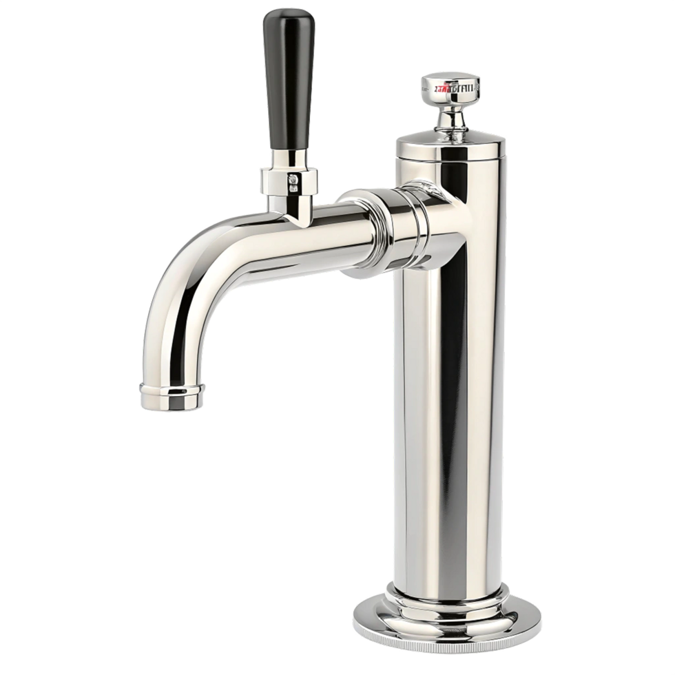 A washbasin kitchen bathroom or shower faucet is featured on a secluded white backdrop png
