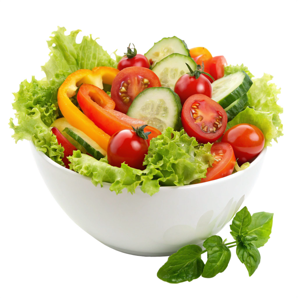 Vibrant and healthy vegetable bowl isolated on transparent background png